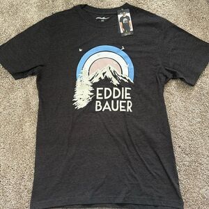 NWT EDDIE BAUER GRAPHIC TEE CAVIAR OMBRÉ SKYLINE ALL SIZES